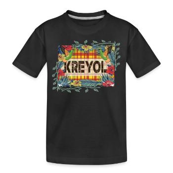 Beautiful Gift Idea KREYOL OR CREOLE style madras - Kids' Premium Organic T-Shirt - black - Front