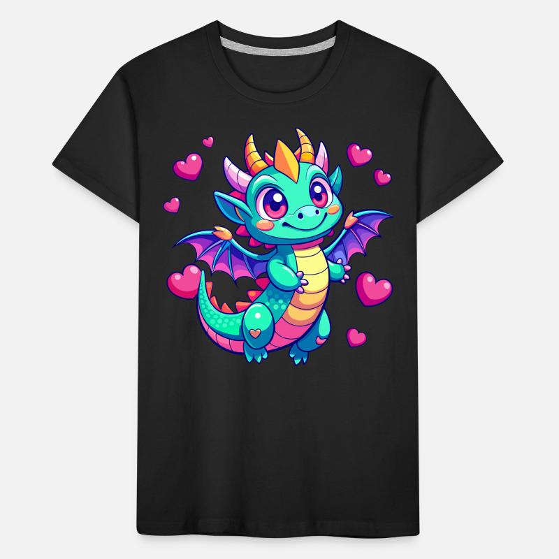 Farbenfroher Drache Kinder Premium Bio T-Shirt