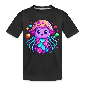 Méduse mignonne - T-shirt bio Premium Enfant - noir - Devant