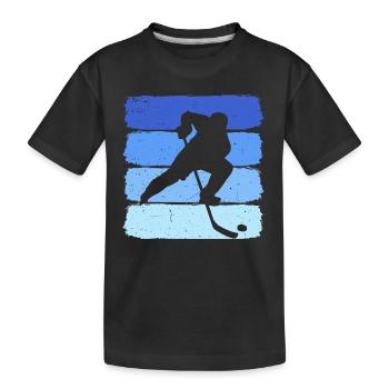 hockey retro hockey hockey player - Kids' Premium Organic T-Shirt - black - Front