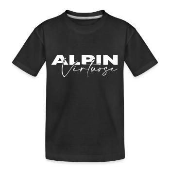 Alpine skier Winter snowboarder powder snow - Kids' Premium Organic T-Shirt - black - Front
