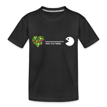vegetarier bio vegetarisch vitamine healthy-food - Kinder Premium Bio T-Shirt - Schwarz - Vorne
