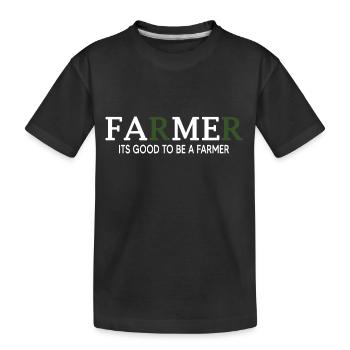Traktor Traktorfahrer "Farmer-Fame" Bauernhof - Kinder Premium Bio T-Shirt - Schwarz - Vorne