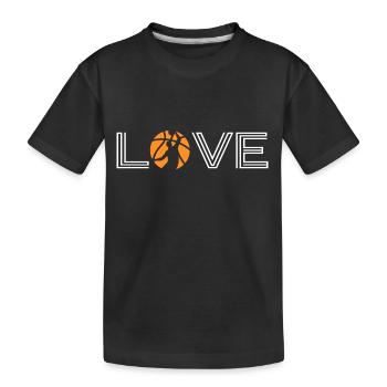 basketball "love-basketball" basketballspiel dunk - Kinder Premium Bio T-Shirt - Schwarz - Vorne