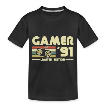 Spieler 91 - Kinder Premium Bio T-Shirt - Schwarz - Vorne