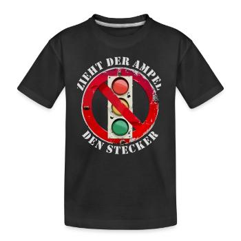 Zieht der Ampel den Stecker - Kinder Premium Bio T-Shirt - Schwarz - Vorne