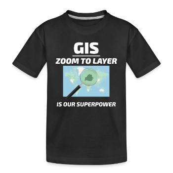 SIG Zoom sur la cartographie des couches Technologie géospatiale - T-shirt bio Premium Enfant - noir - Devant