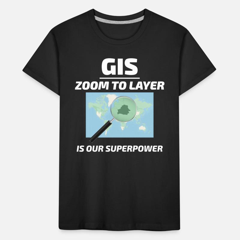 GIS Zoom to Layer Mapping Geospatial Tech Kinder Premium Bio T-Shirt