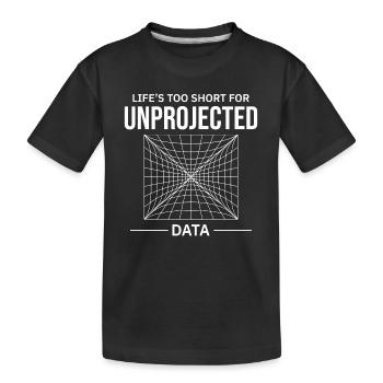 Données non projetées : erreur de cartographie SIG - T-shirt bio Premium Enfant - noir - Devant