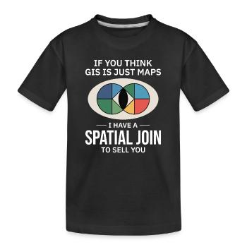 GIS Spatial Join Map Data Analysis - Kids' Premium Organic T-Shirt - black - Front
