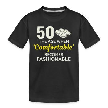50. Geburtstag Bequeme modische Hausschuhe - Kinder Premium Bio T-Shirt - Schwarz - Vorne