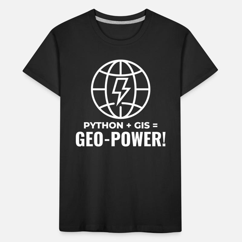 Python SIG Géo-Puissance Programmation Géospatial T-shirt bio Premium Enfant