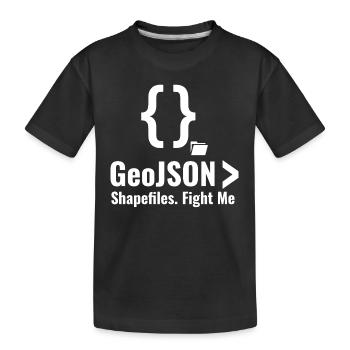 GeoJSON Shapefiles GIS Data Format Debate - Kids' Premium Organic T-Shirt - black - Front