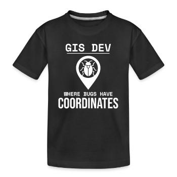 Coordonnées de débogage de développement SIG Bug géospatial - T-shirt bio Premium Enfant - noir - Devant