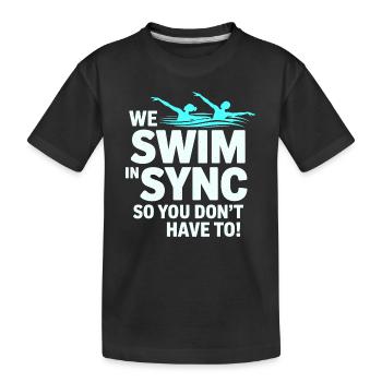 Synchronschwimmen Schwimmer Wassersportler - Kinder Premium Bio T-Shirt - Schwarz - Vorne