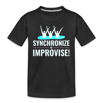 Synchronschwimmen Improvisieren Team Schwimmer Humor - Kinder Premium Bio T-Shirt - Schwarz - Vorne