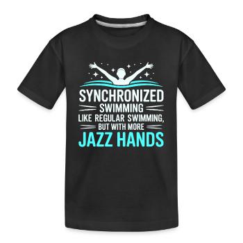 Natation synchronisée Jazz Mains Nageur Humour - T-shirt bio Premium Enfant - noir - Devant