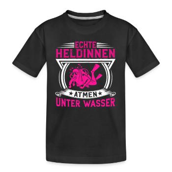 Real heroines underwater - Kids' Premium Organic T-Shirt - black - Front