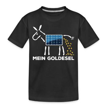 Märchen werden wahr - Mein Goldesel - Photovoltaik - Kinder Premium Bio T-Shirt - Schwarz - Vorne