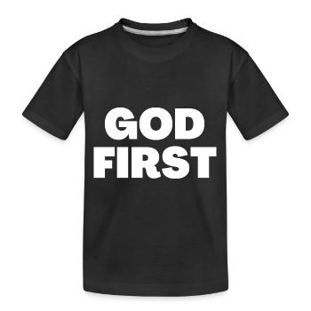 Gott zuerst - Christliche Zitate - Kinder Premium Bio T-Shirt - Schwarz - Vorne
