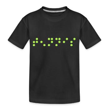 Tennis Tennis Ball "Tennis Code Braille" - Kids' Premium Organic T-Shirt - black - Front