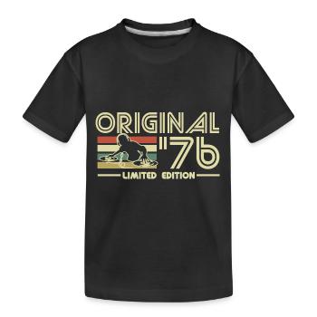1976 - Kids' Premium Organic T-Shirt - black - Front