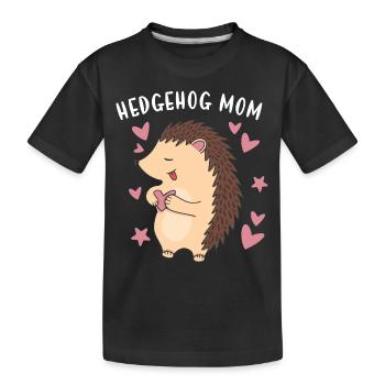 Hedgie Hedgehog Mom Hedgehog - Kinder Premium Bio T-Shirt - Schwarz - Vorne