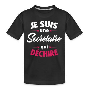 Je suis une secrétaire qui déchire - T-shirt bio Premium Enfant - noir - Devant