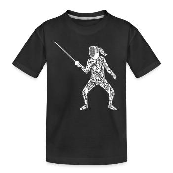 Fencing Fencing Women's épée Fencer - Kids' Premium Organic T-Shirt - black - Front