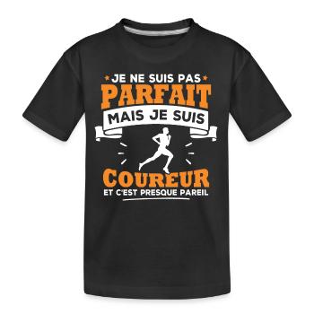 Pas parfait mais je suis coureur - T-shirt bio Premium Enfant - noir - Devant