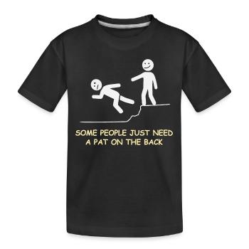 Klaps auf die Schulter - Kinder Premium Bio T-Shirt - Schwarz - Vorne