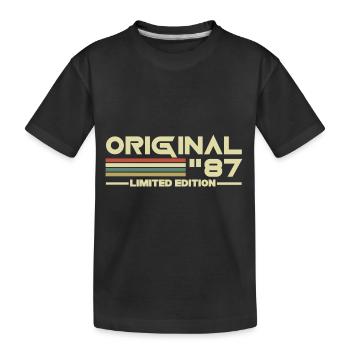 1987 - Kinder Premium Bio T-Shirt - Schwarz - Vorne