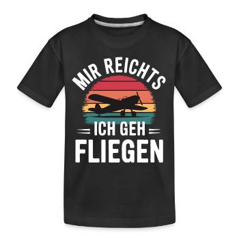 Pilot Piloten Flugzeug Fliegen Luftfahrt - Kinder Premium Bio T-Shirt - Schwarz - Vorne