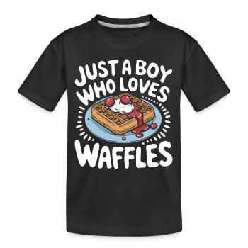 Waffles Breakfast Sweets - Kids' Premium Organic T-Shirt - black - Front