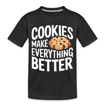 Cookies Cookie Keks Kekse Schokolade - Kinder Premium Bio T-Shirt - Schwarz - Vorne