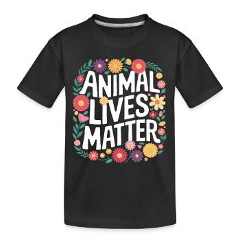 Vegetarian Vegan Veggie Vegetarian - Kids' Premium Organic T-Shirt - black - Front