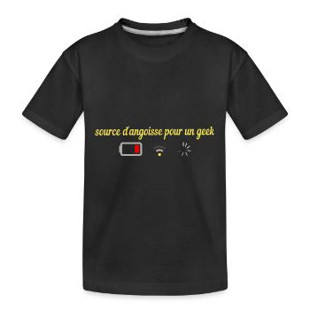 Source d Angoisse pour un geek - T-shirt bio Premium Enfant - noir - Devant