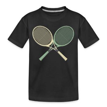 tennis rackets sports ideas ideas - Kids' Premium Organic T-Shirt - black - Front