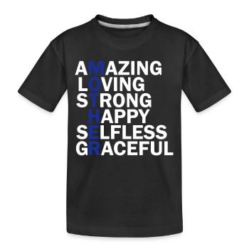 Funny mother day - mother - Kids' Premium Organic T-Shirt - black - Front