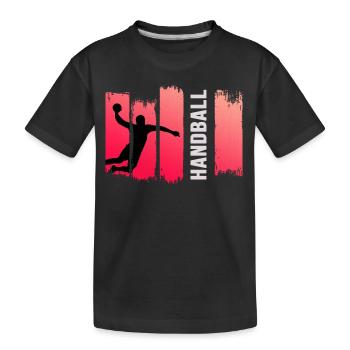 Handball Handballspieler Sprungwurf HandballPro - Kinder Premium Bio T-Shirt - Schwarz - Vorne