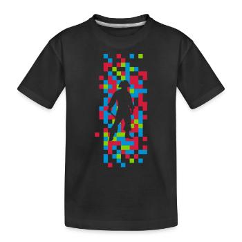 pirate tile pattern abstract motif graphic gift - Kids' Premium Organic T-Shirt - black - Front