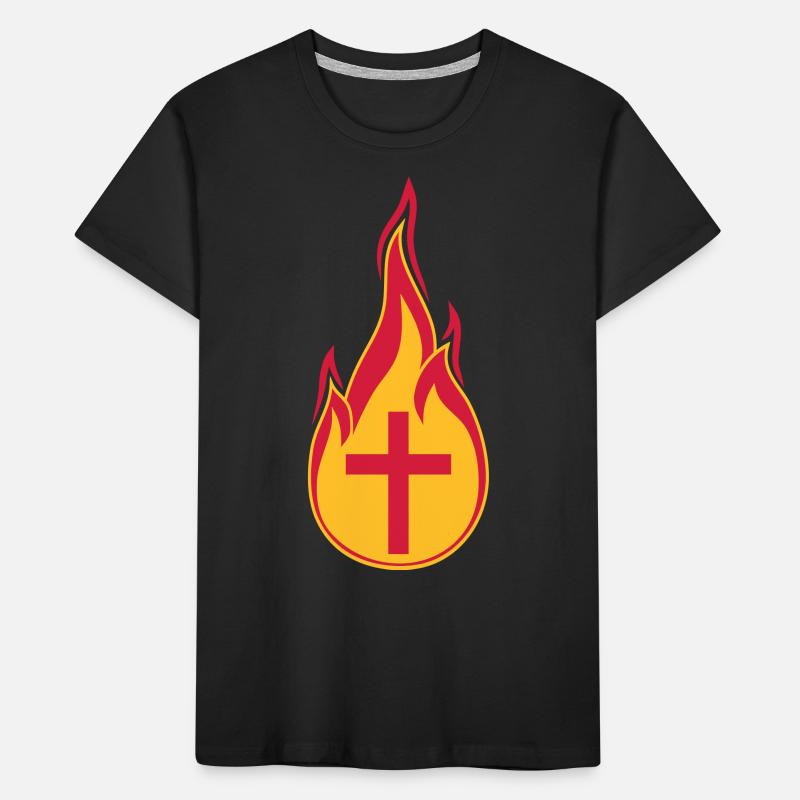 fire flames hot burn burned torch loder Kids' Premium Organic T-Shirt