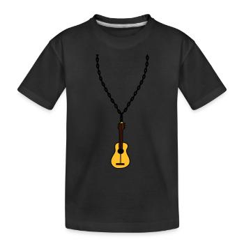 necklace jewelry guitar learn play song cool - Kids' Premium Organic T-Shirt - black - Front