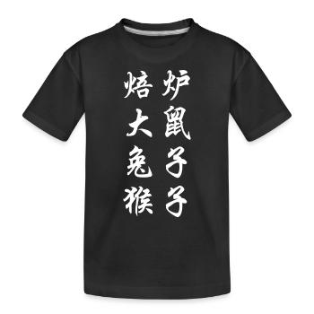 Bitcoin chinese - Kids' Premium Organic T-Shirt - black - Front