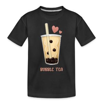 Bubble Tea - Kids' Premium Organic T-Shirt - black - Front