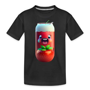 Erdbeer Drink - Kinder Premium Bio T-Shirt - Schwarz - Vorne