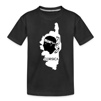 Île de Corse avec carte de France avec tête de pirate - T-shirt bio Premium Enfant - noir - Devant