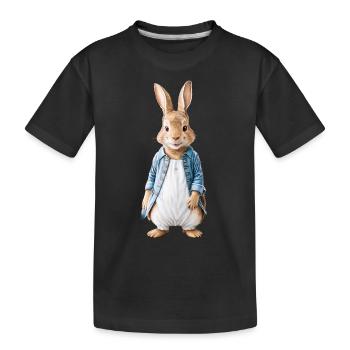 Niedlicher Hase braun 17 - Kinder Premium Bio T-Shirt - Schwarz - Vorne