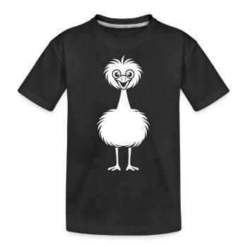 Strauß - Kinder Premium Bio T-Shirt - Schwarz - Vorne