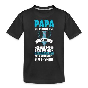 Vater Vatertag Papa - Kinder Premium Bio T-Shirt - Schwarz - Vorne